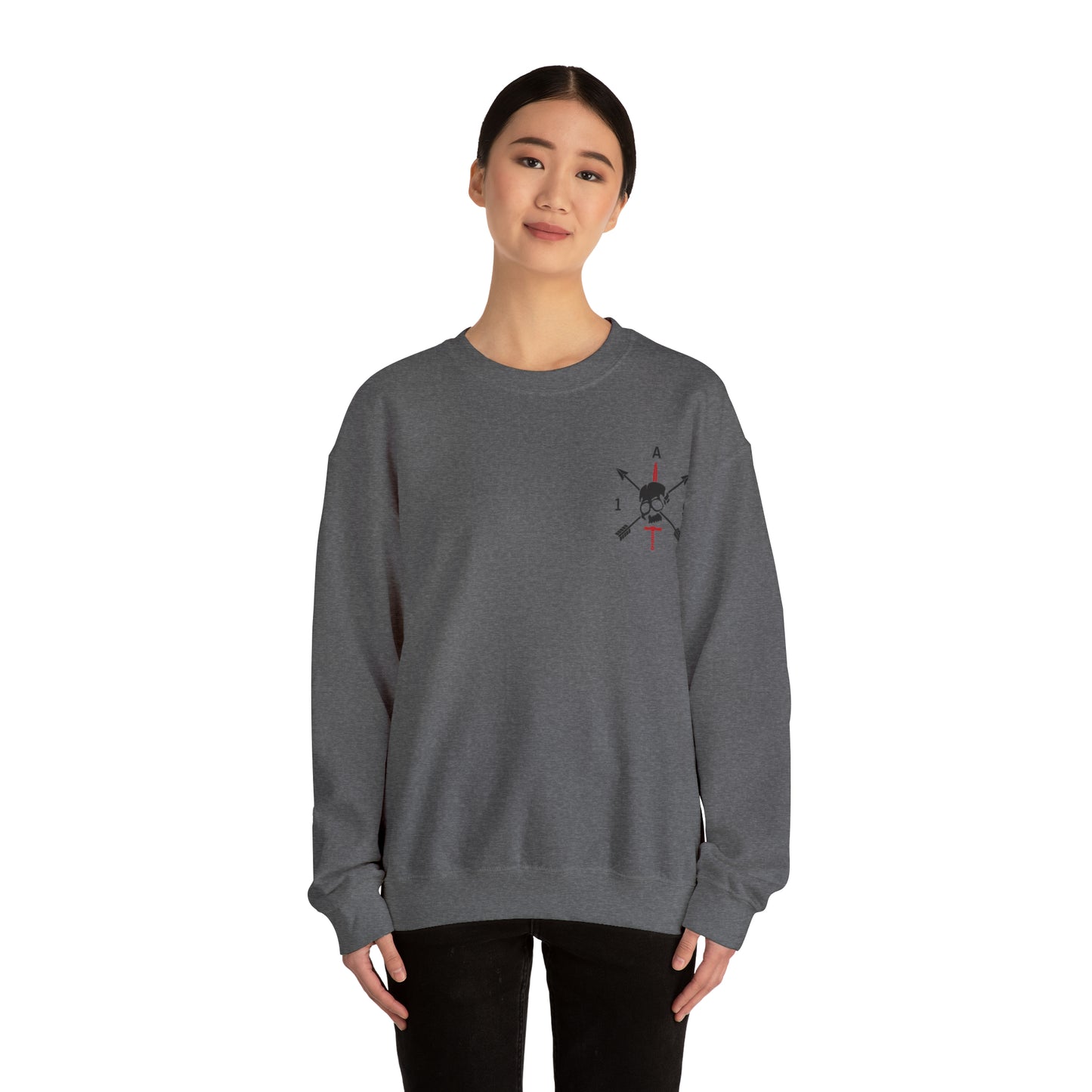 Crewneck Sweatshirt- Red Sword Front and Back