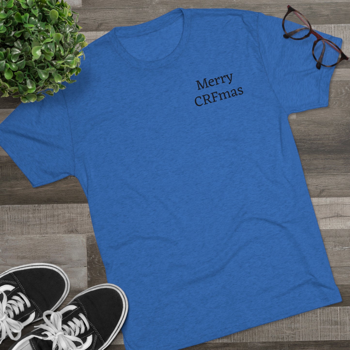 Merry CRFmas Front- Unisex Tri-Blend Crew Tee