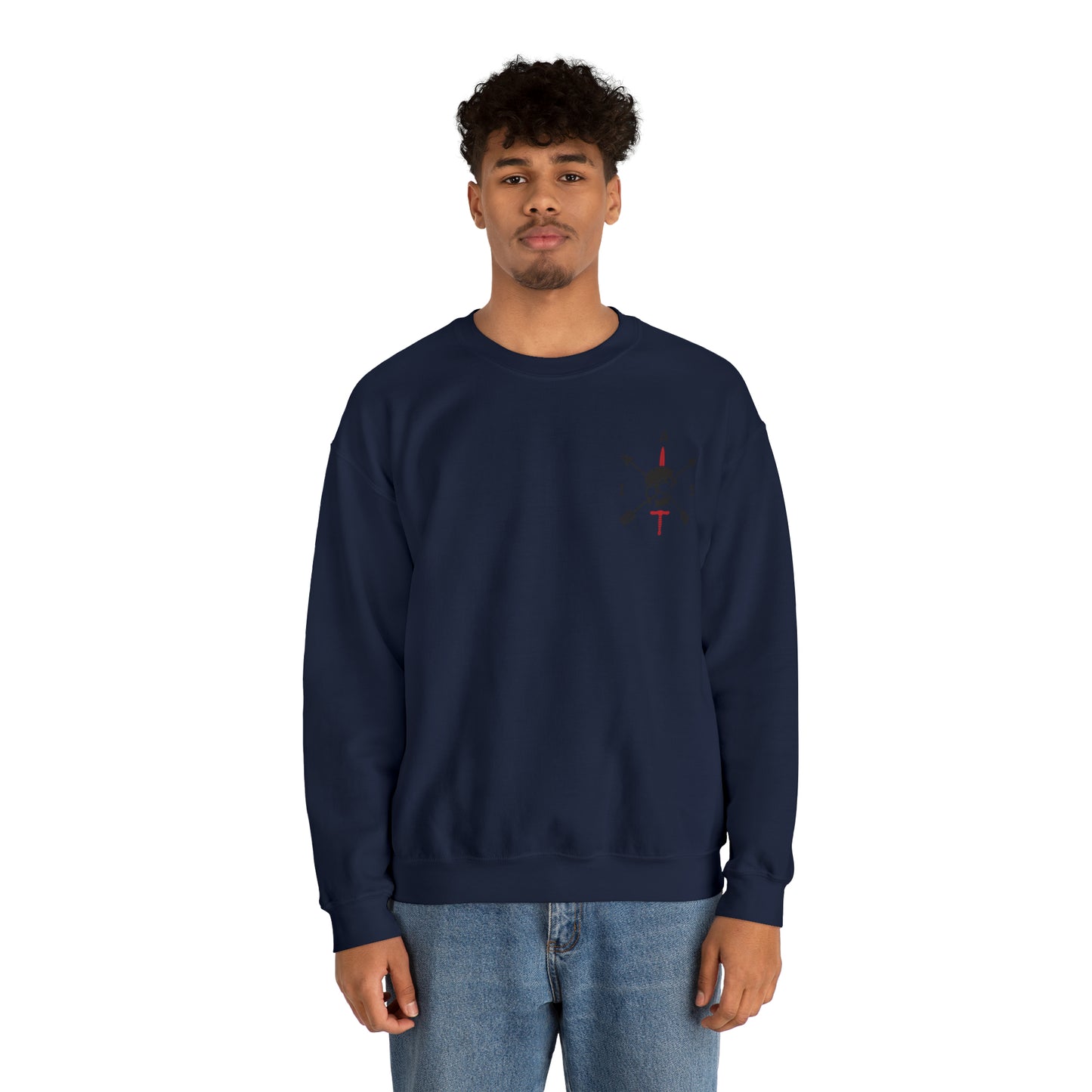 Crewneck Sweatshirt- Red Sword Front and Back