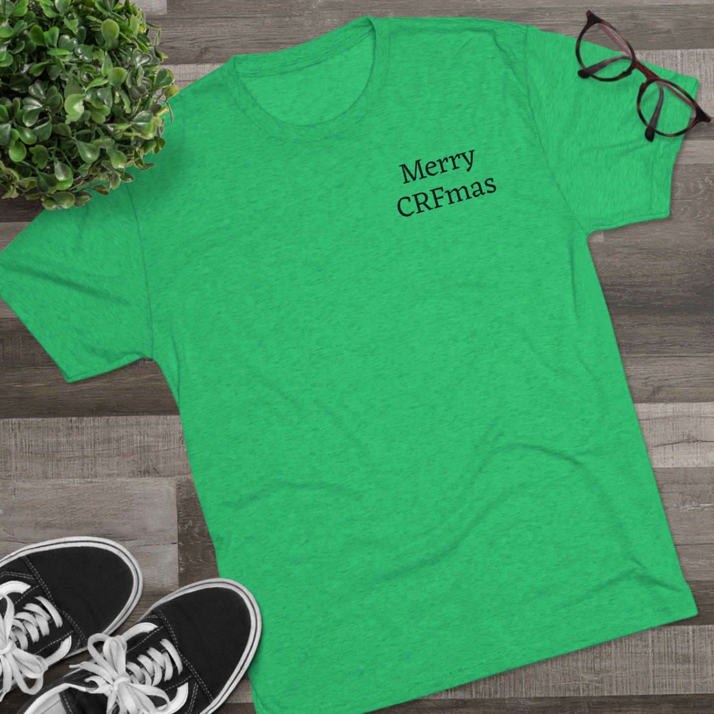Merry CRFmas Front- Unisex Tri-Blend Crew Tee