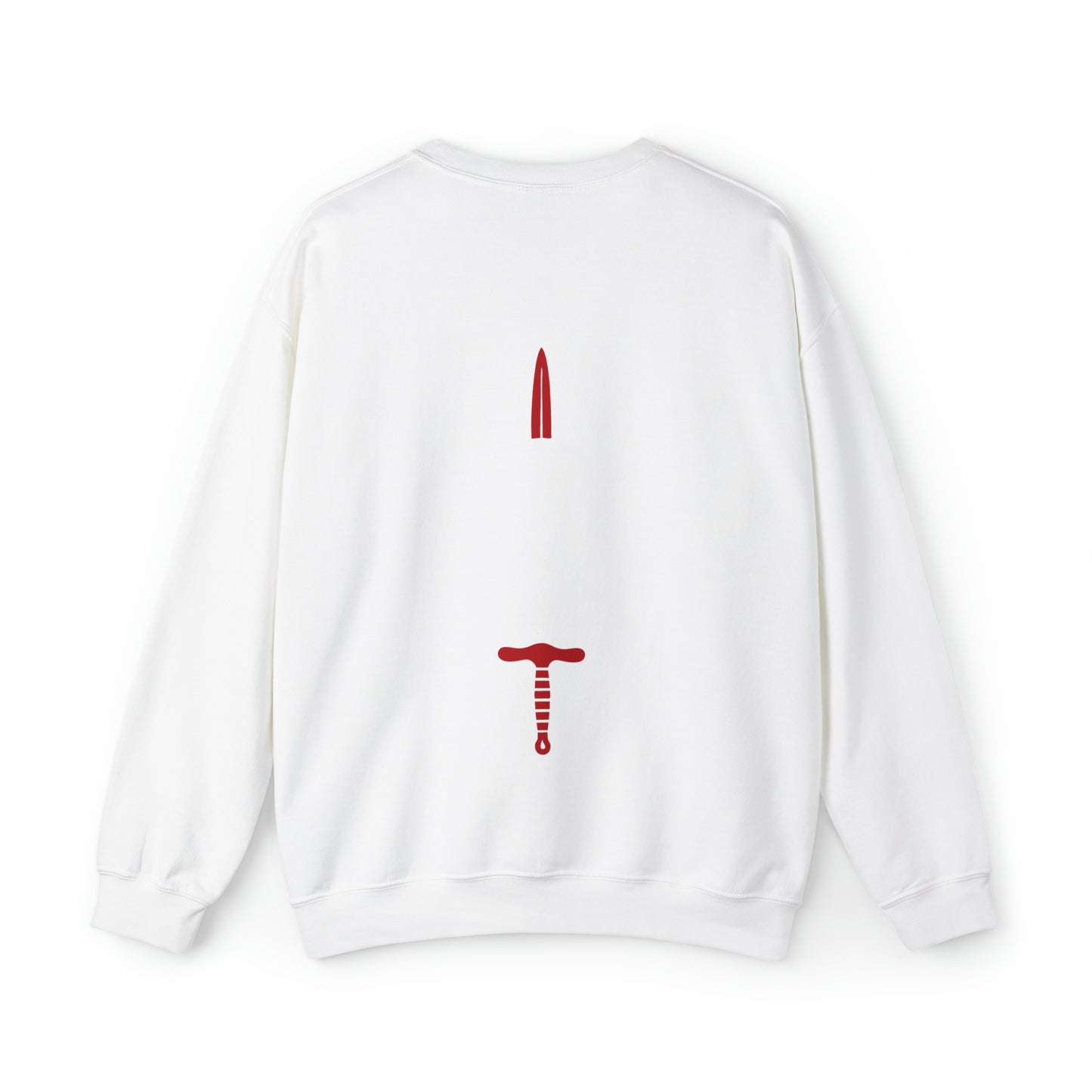 White and Red/ Front and Back- Crewneck Sweatshirt