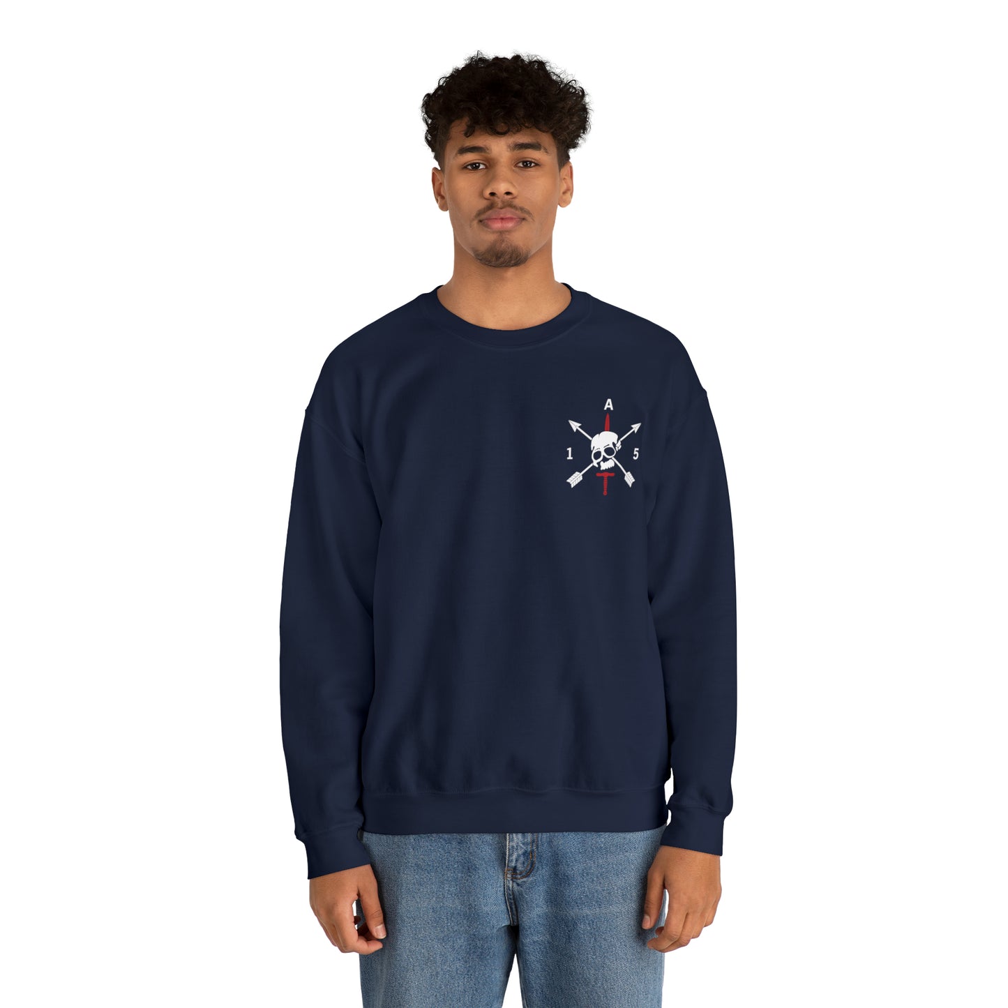 Front Only- White Logo Crewneck Sweatshirt