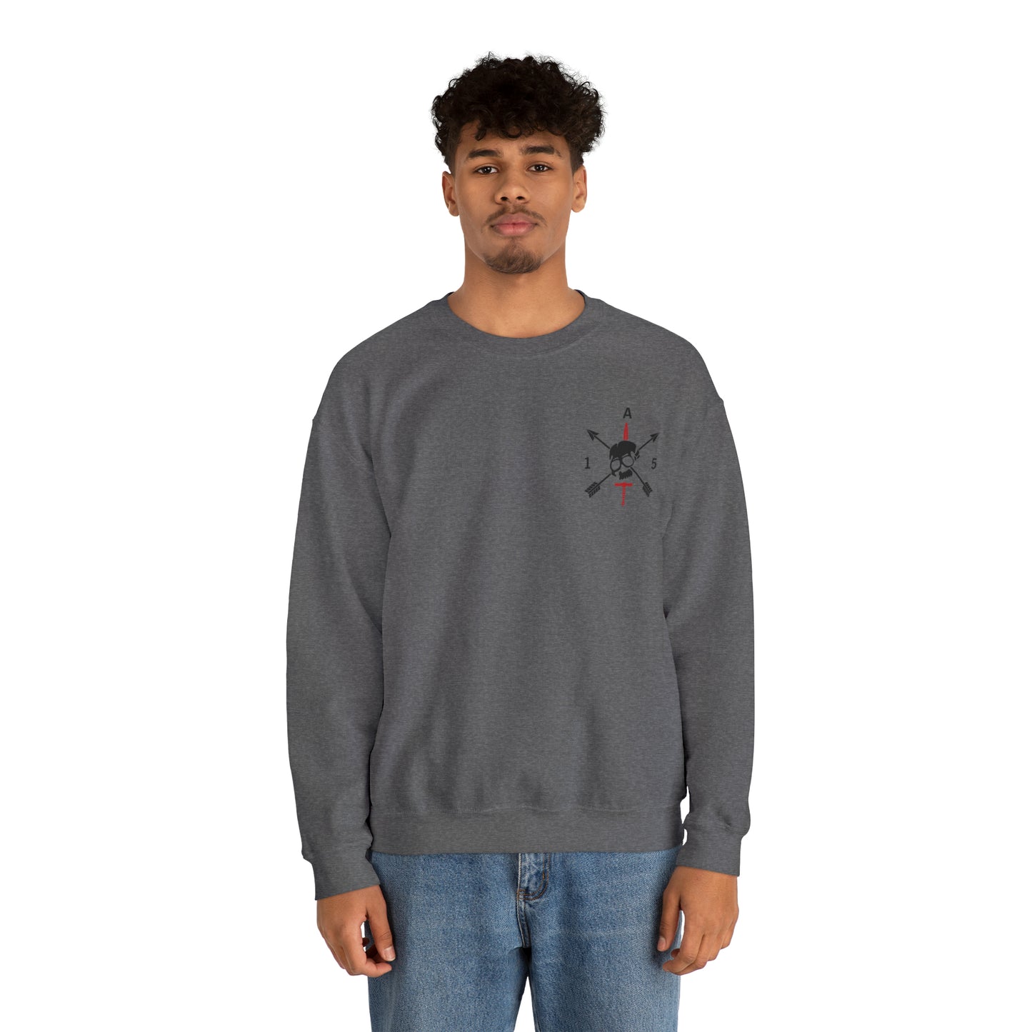 Crewneck Sweatshirt- Red Sword Front and Back