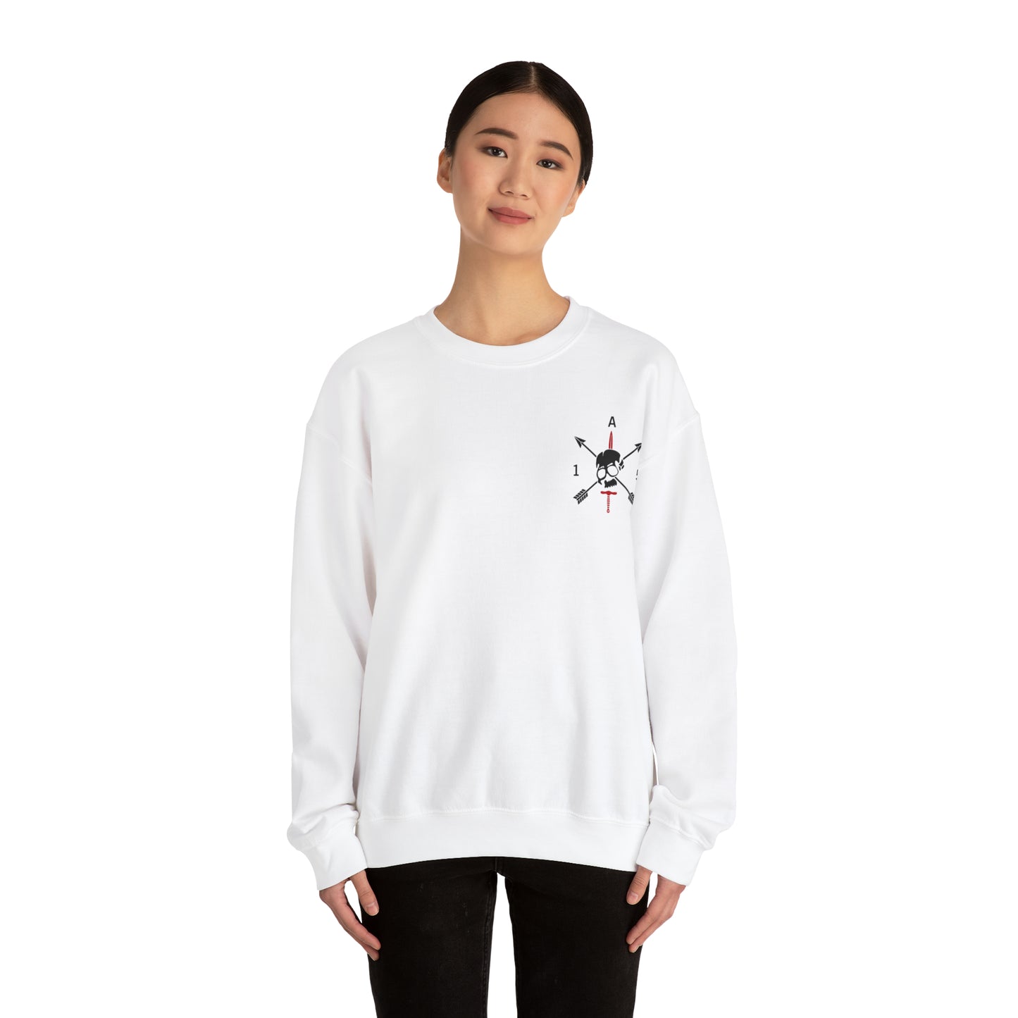 Crewneck Sweatshirt- Red Sword Front and Back