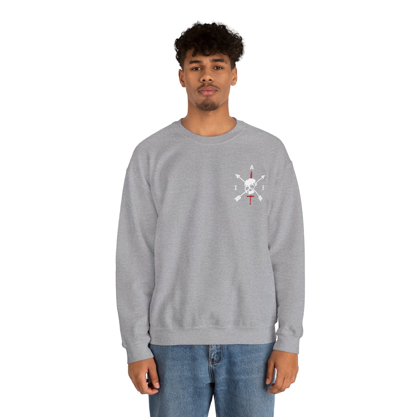 Front Only- White Logo Crewneck Sweatshirt