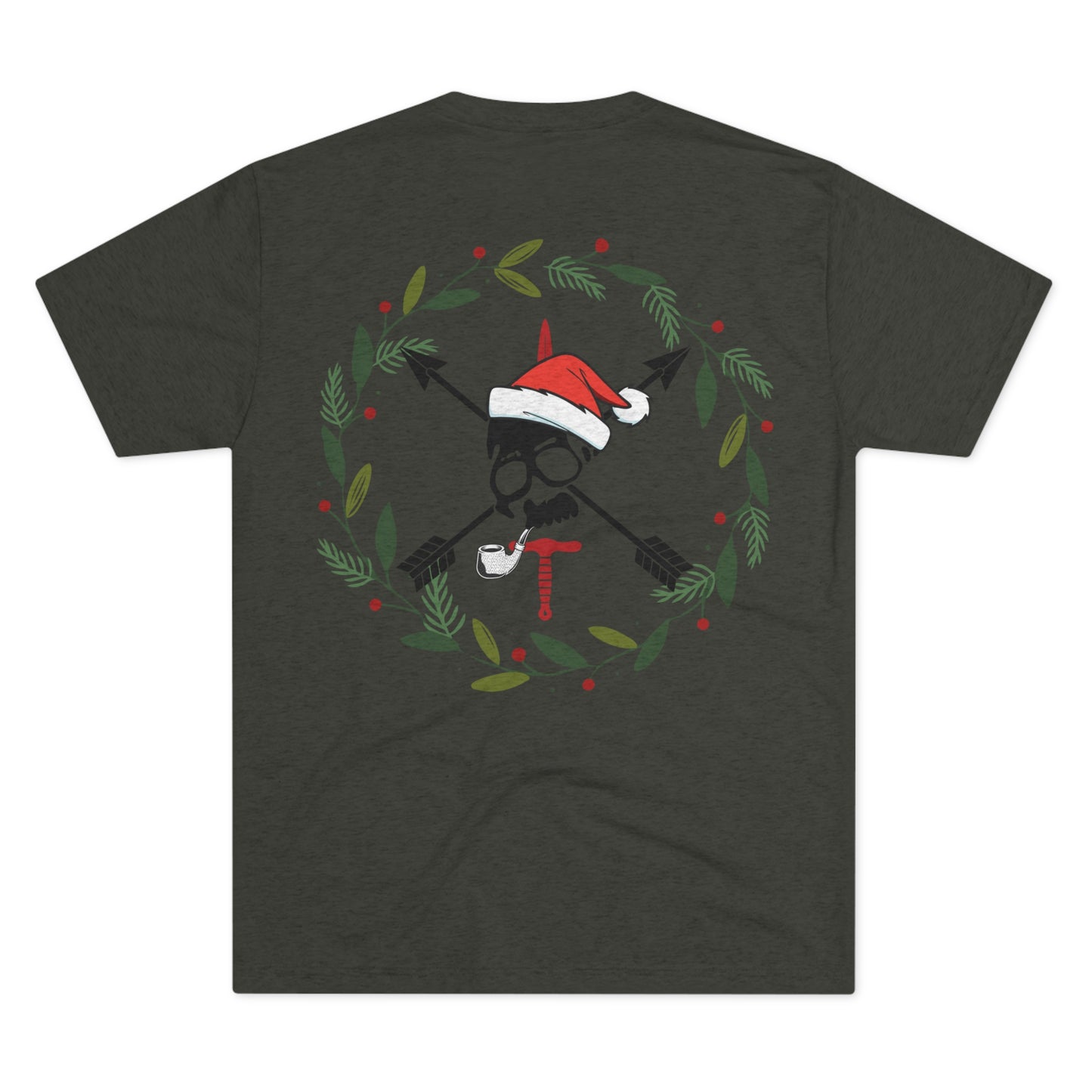 Christmas Wreath- Unisex Tri-Blend Crew Tee