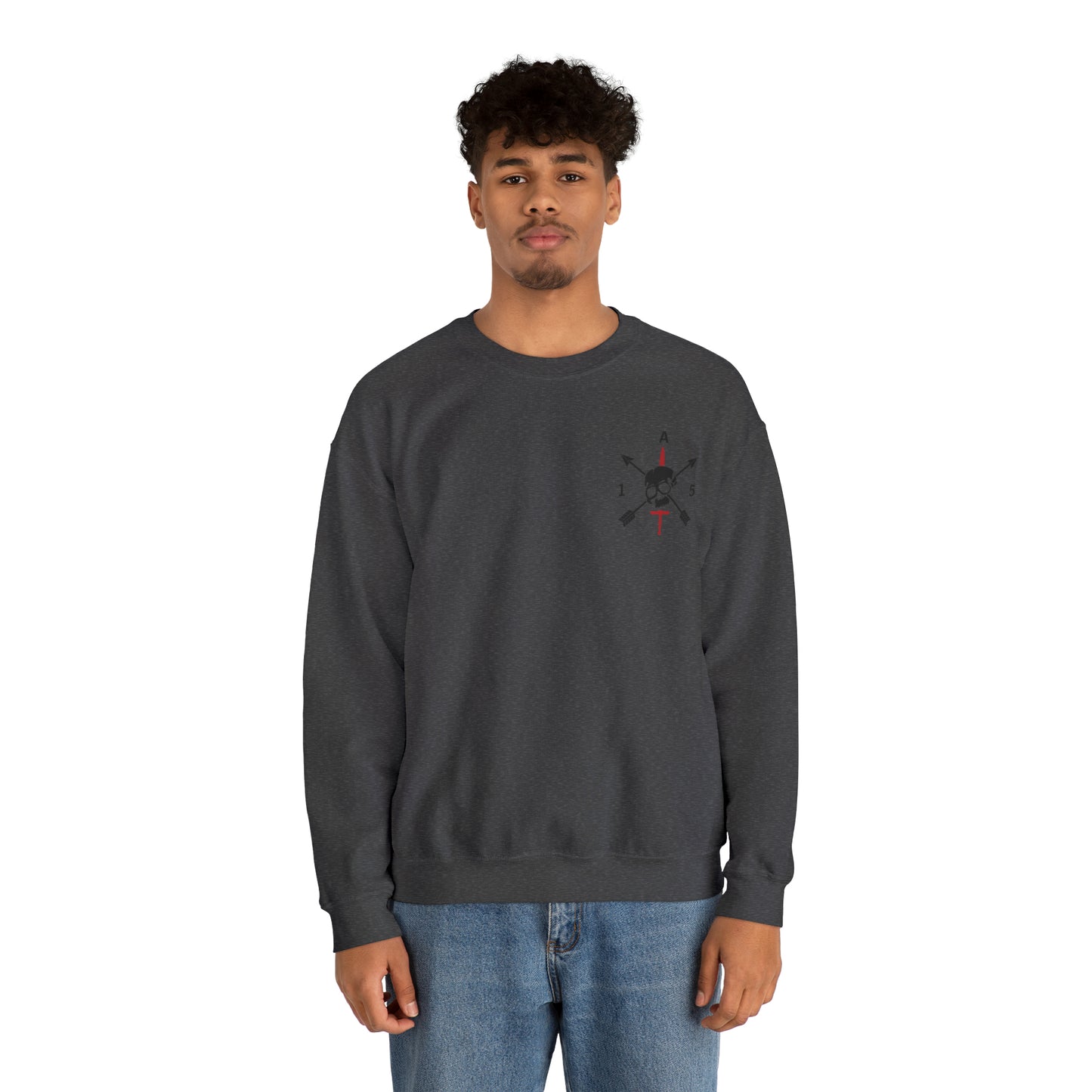 Crewneck Sweatshirt- Red Sword Front and Back