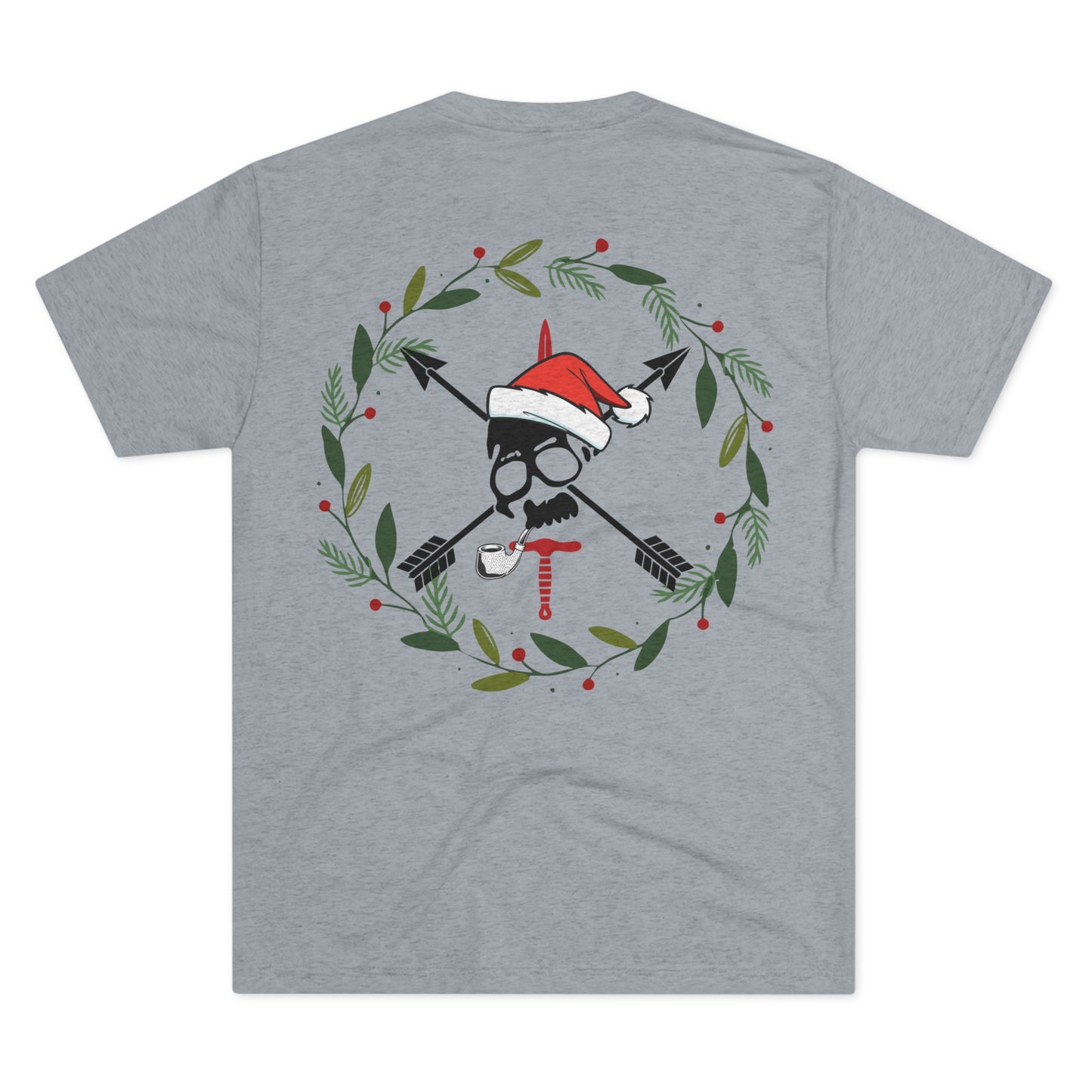 Christmas Wreath- Unisex Tri-Blend Crew Tee