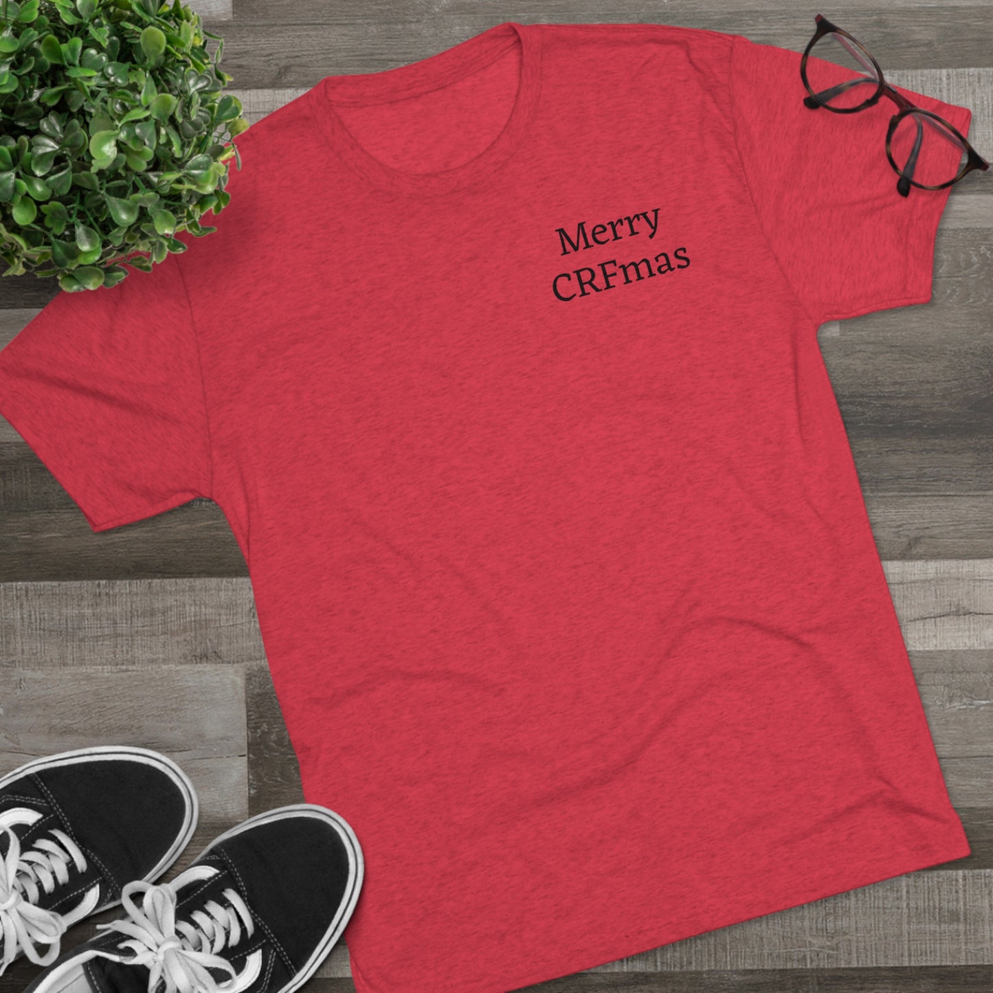 Merry CRFmas Front- Unisex Tri-Blend Crew Tee