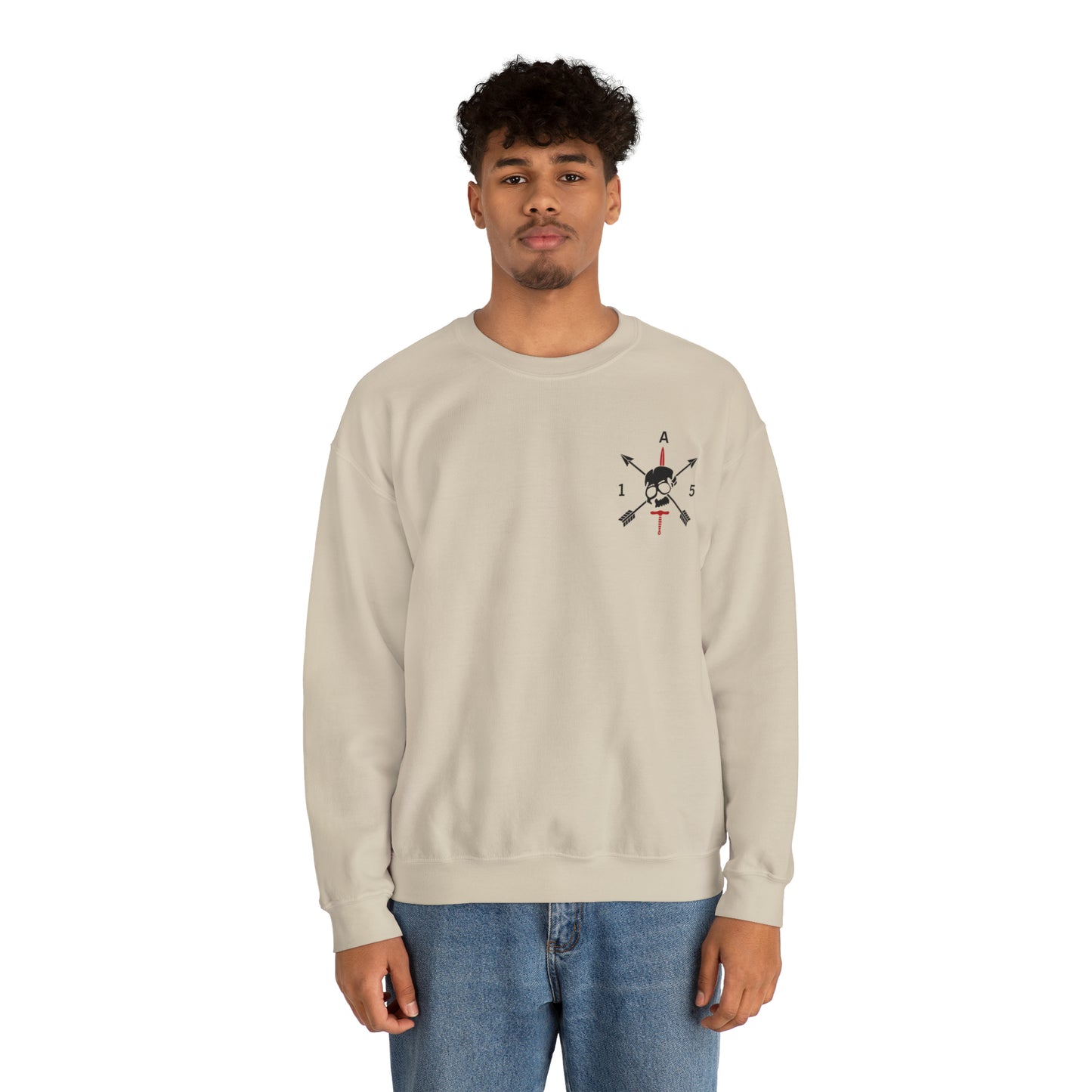Crewneck Sweatshirt- Red Sword Front and Back