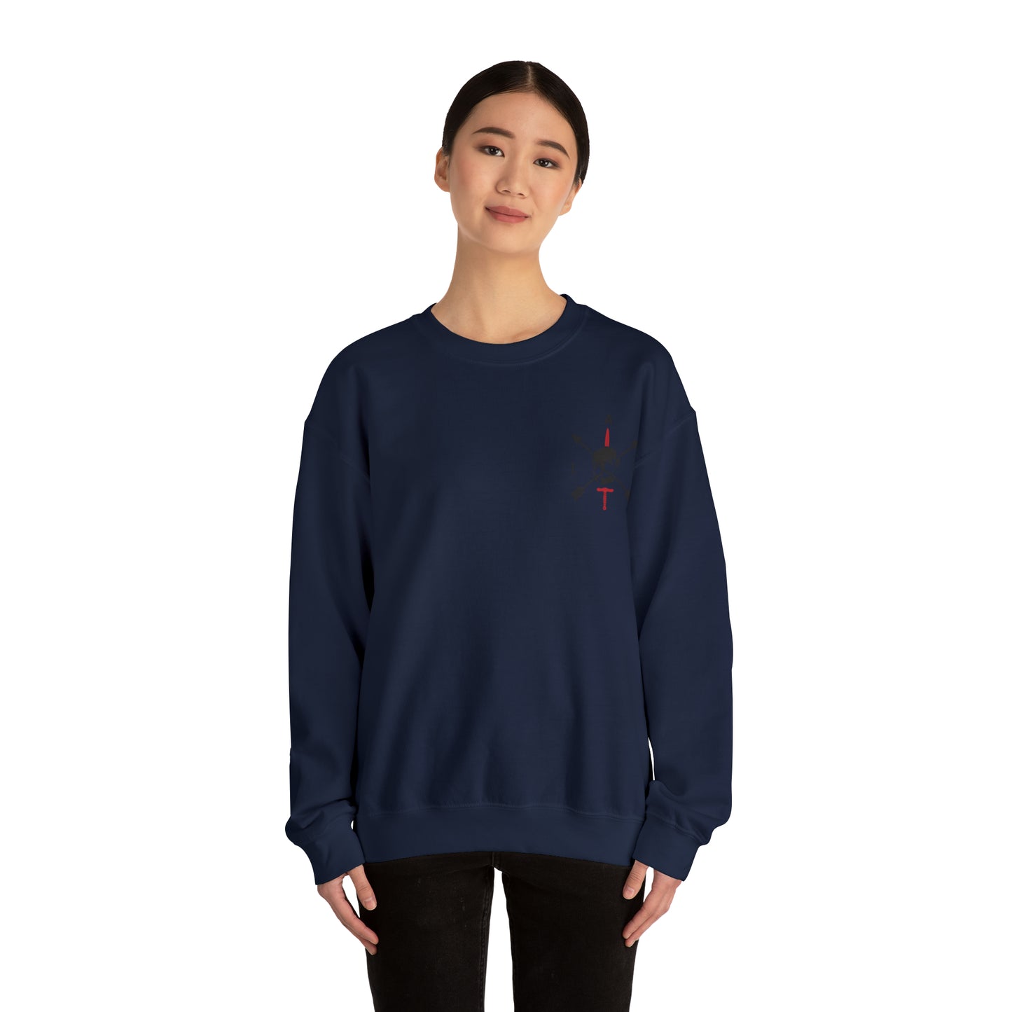 Crewneck Sweatshirt- Red Sword Front and Back