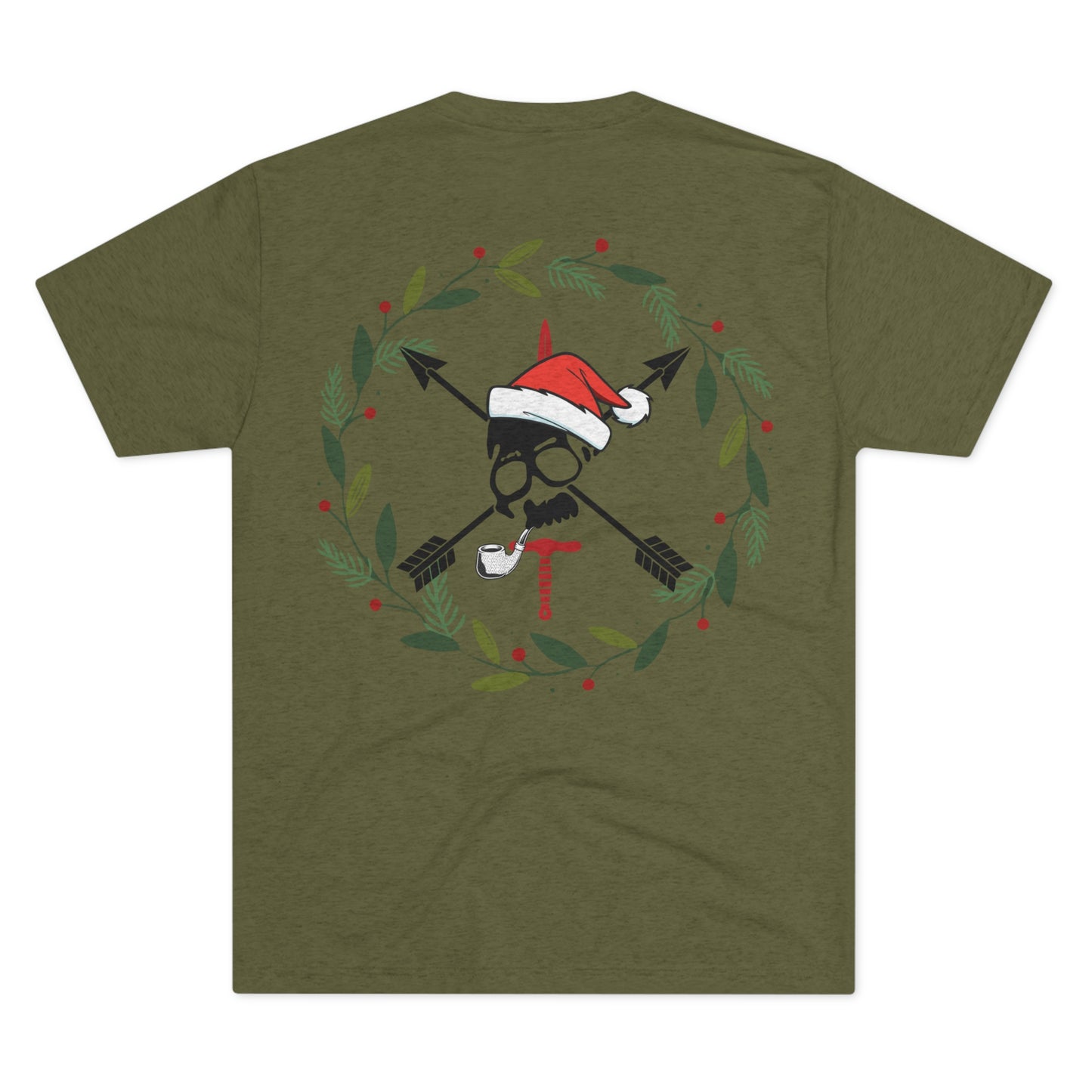 Christmas Wreath- Unisex Tri-Blend Crew Tee