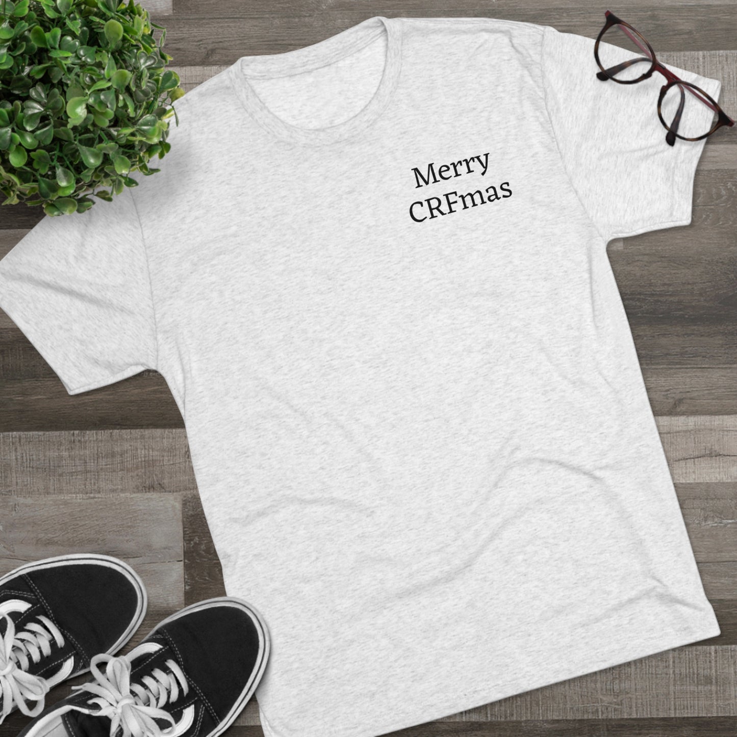 Merry CRFmas Front- Unisex Tri-Blend Crew Tee