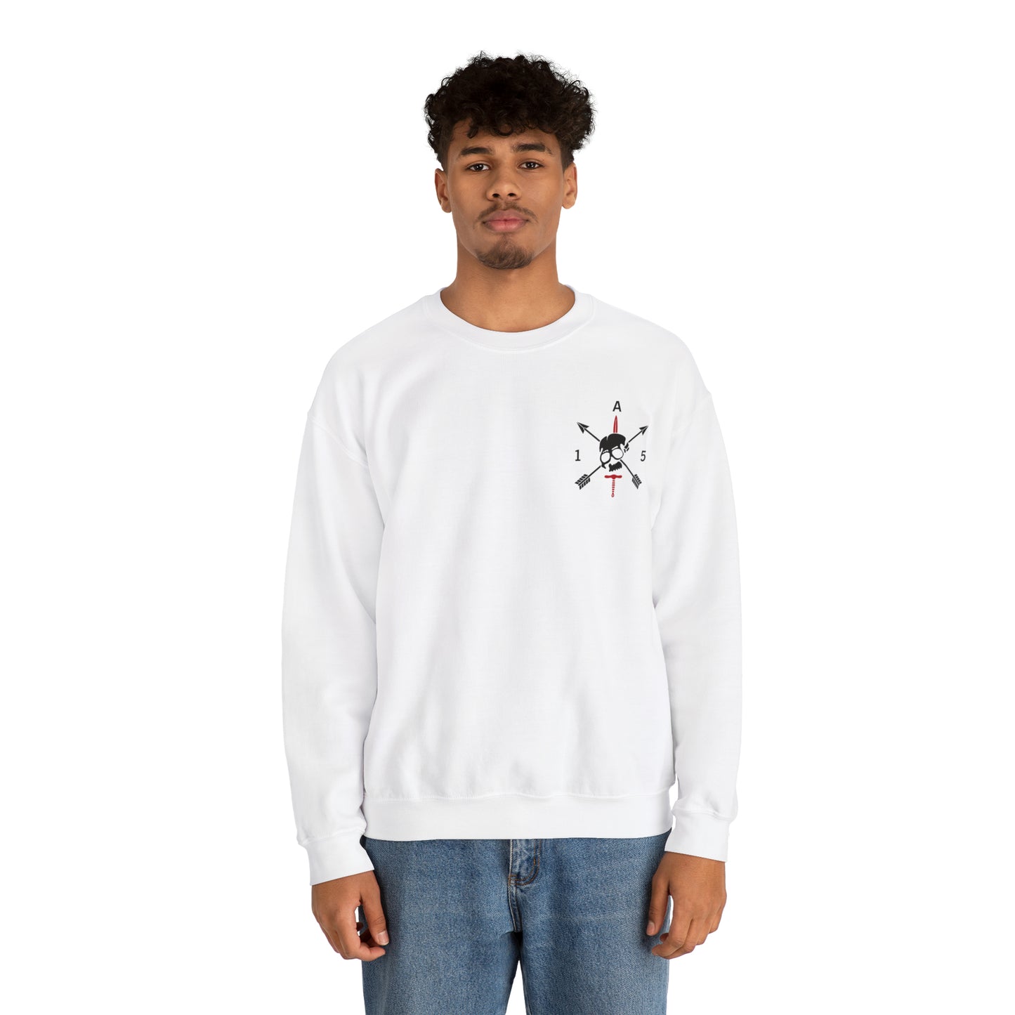 Crewneck Sweatshirt- Red Sword Front and Back