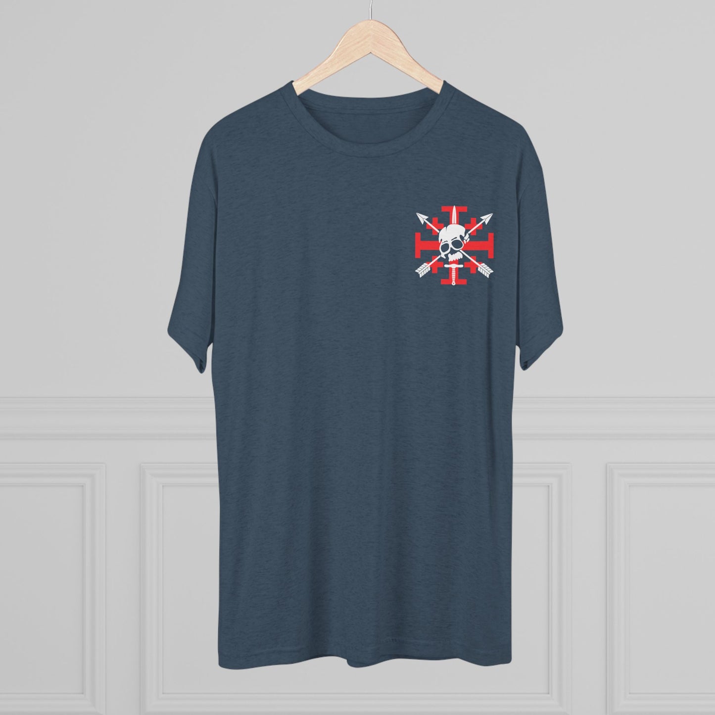 Crusaders Cross- White Logo Tri Blend