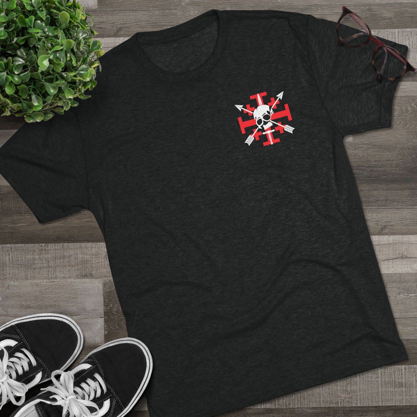Crusaders Cross- White Logo Tri Blend