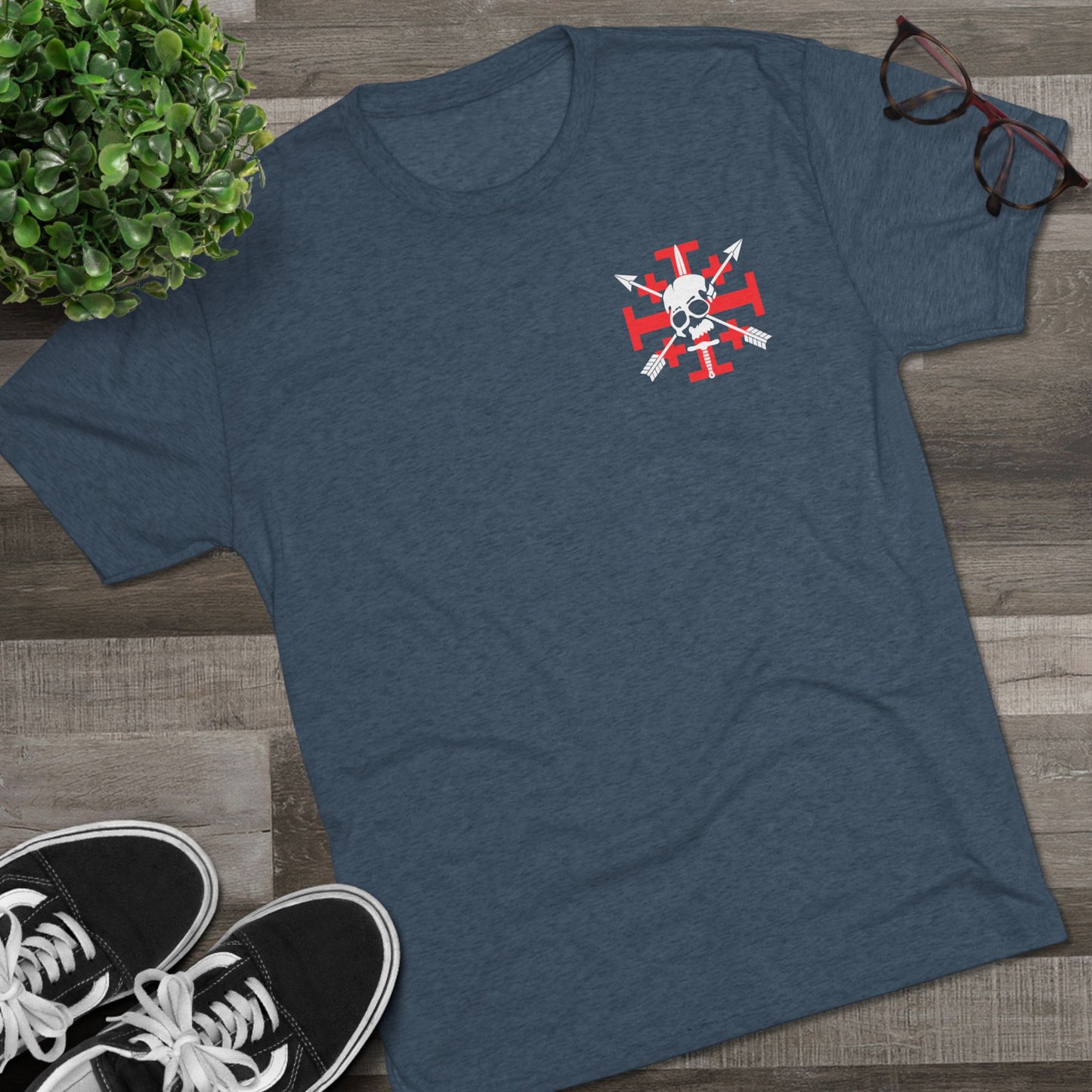 Crusaders Cross- White Logo Tri Blend