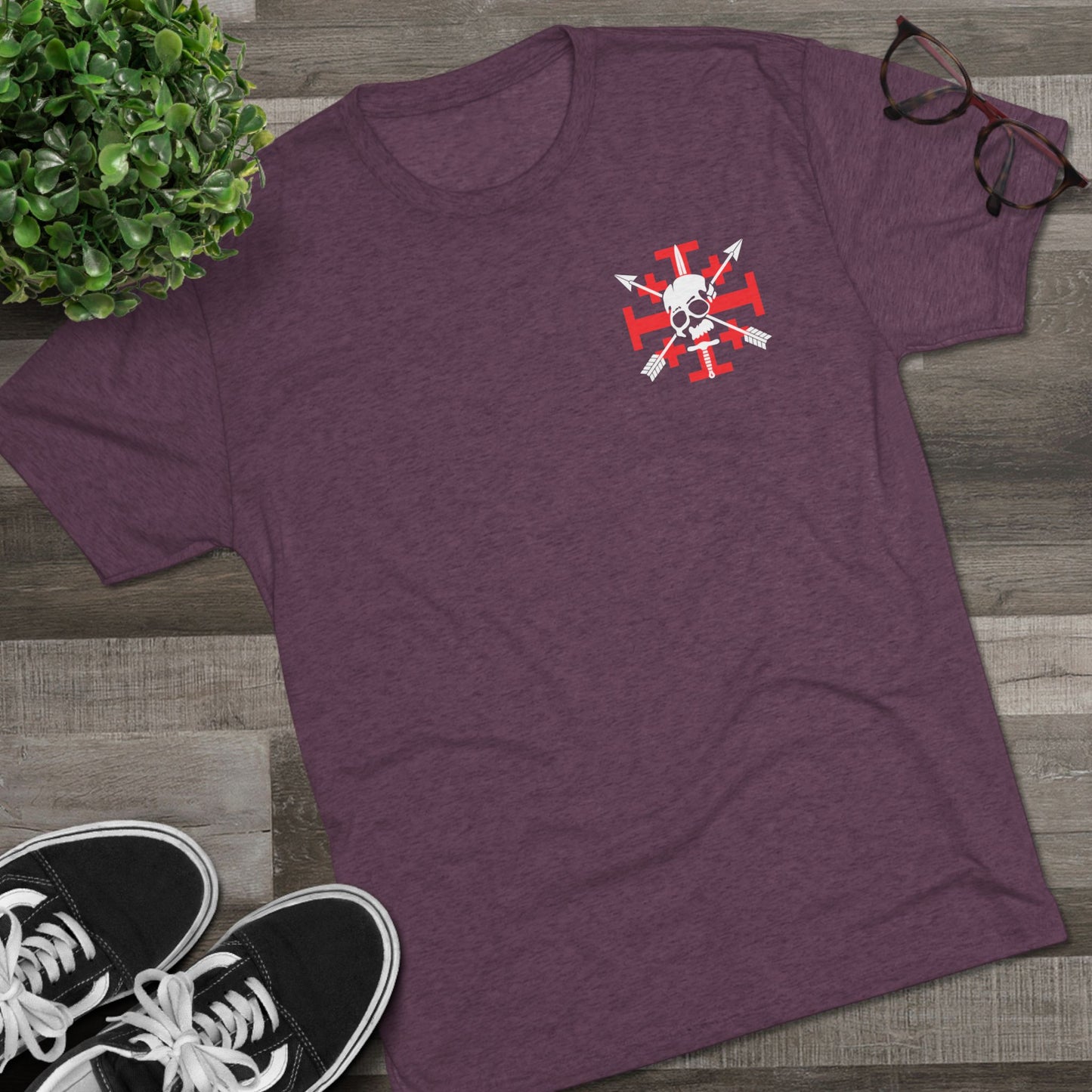 Crusaders Cross- White Logo Tri Blend