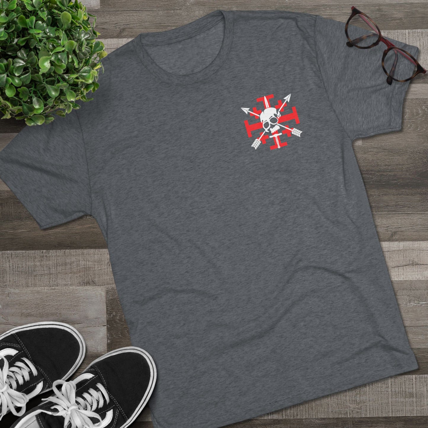Crusaders Cross- White Logo Tri Blend