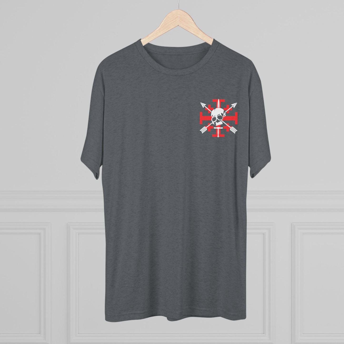 Crusaders Cross- White Logo Tri Blend