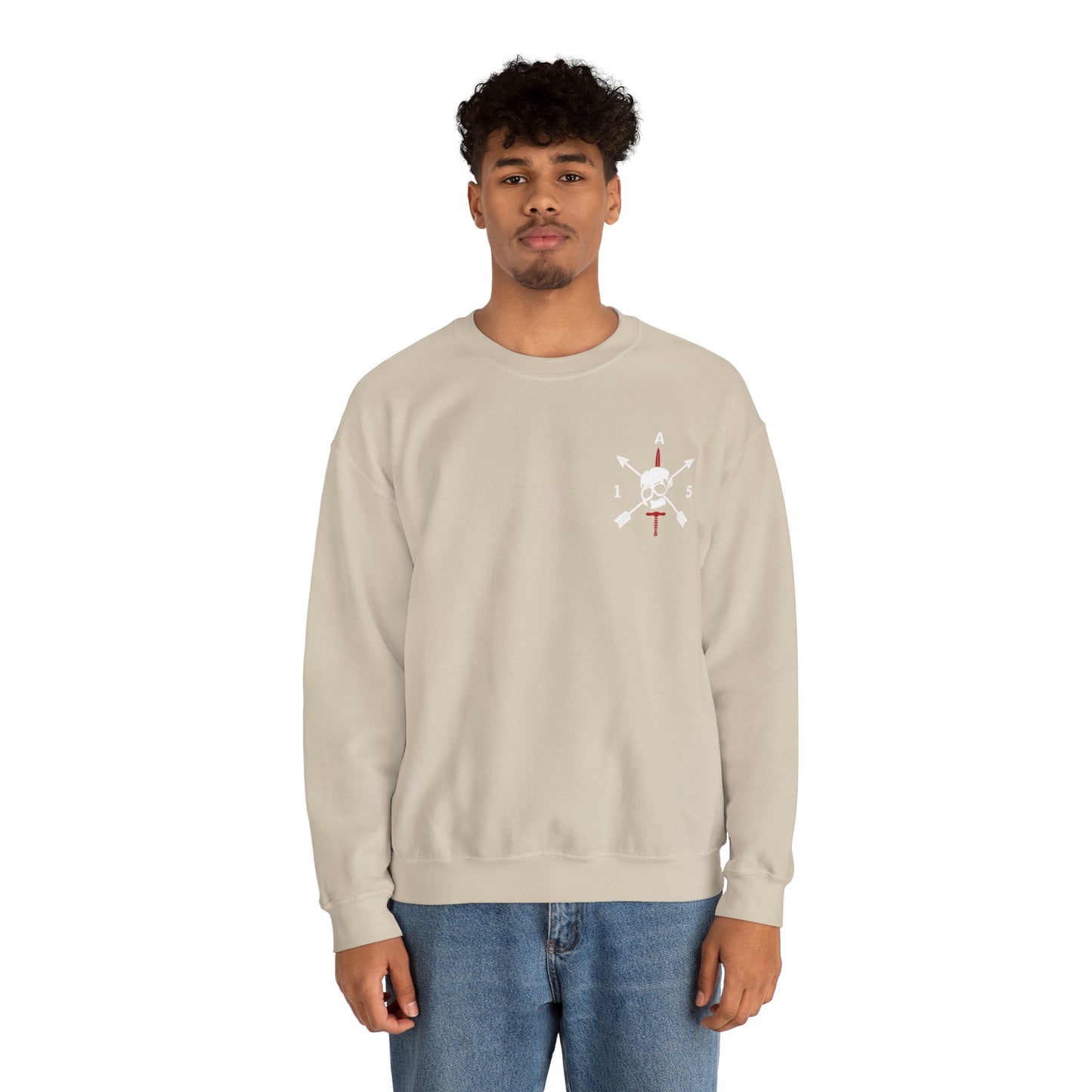 Front Only- White Logo Crewneck Sweatshirt