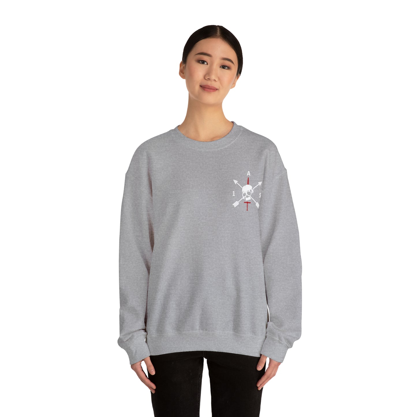 White and Red/ Front and Back- Crewneck Sweatshirt