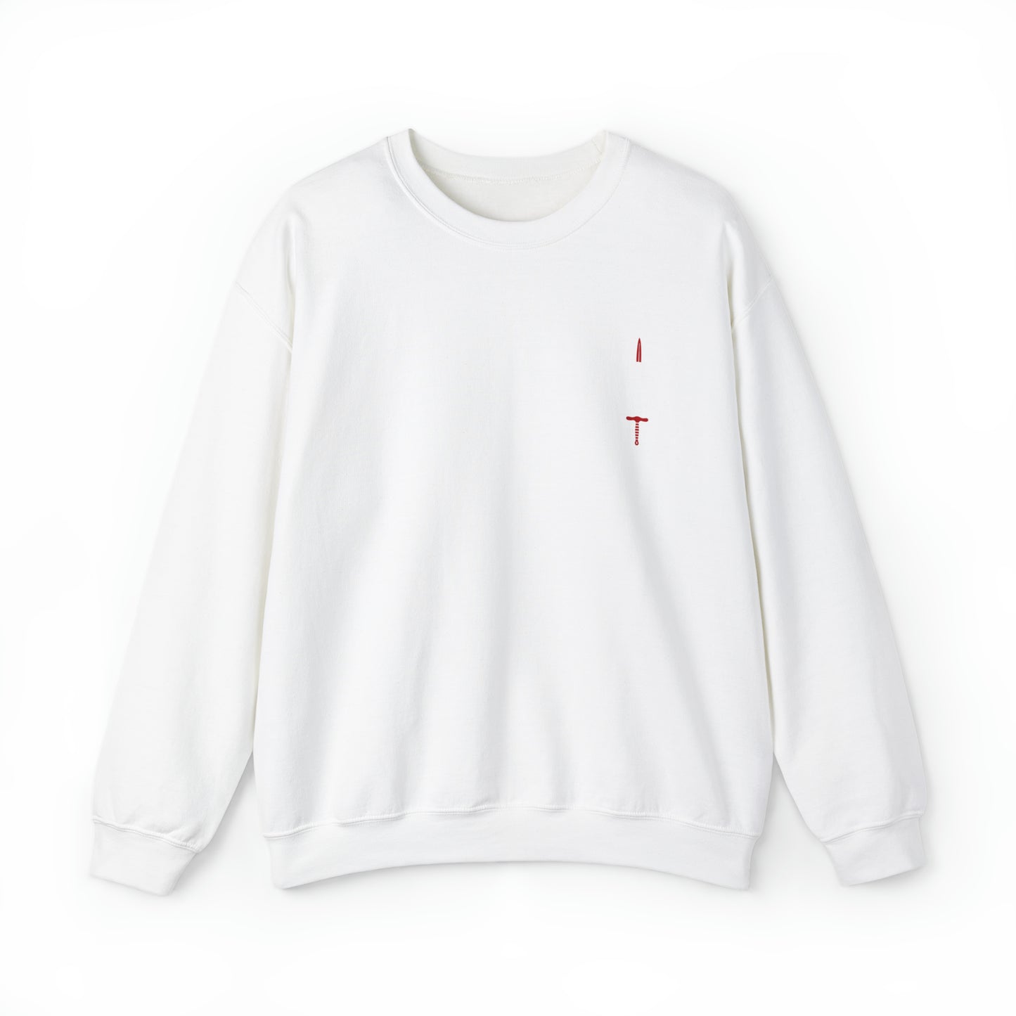 White and Red/ Front and Back- Crewneck Sweatshirt