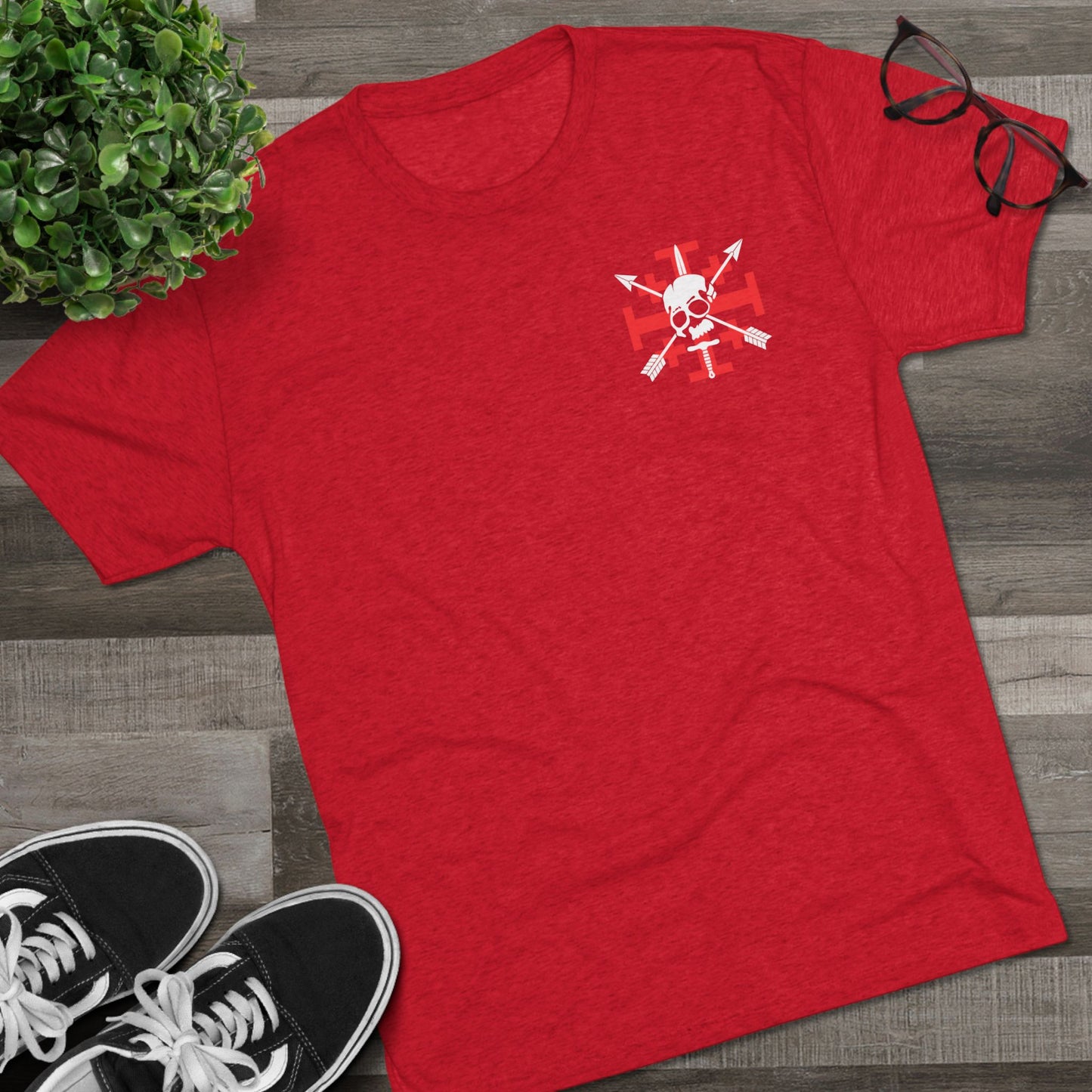 Crusaders Cross- White Logo Tri Blend