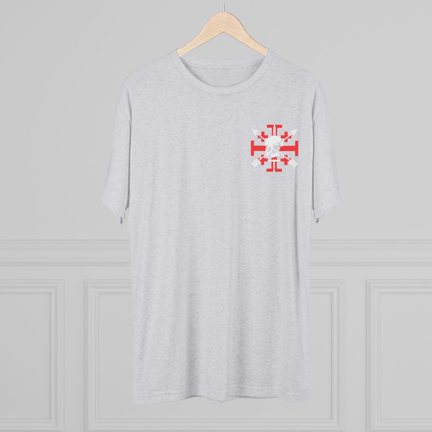 Crusaders Cross- White Logo Tri Blend