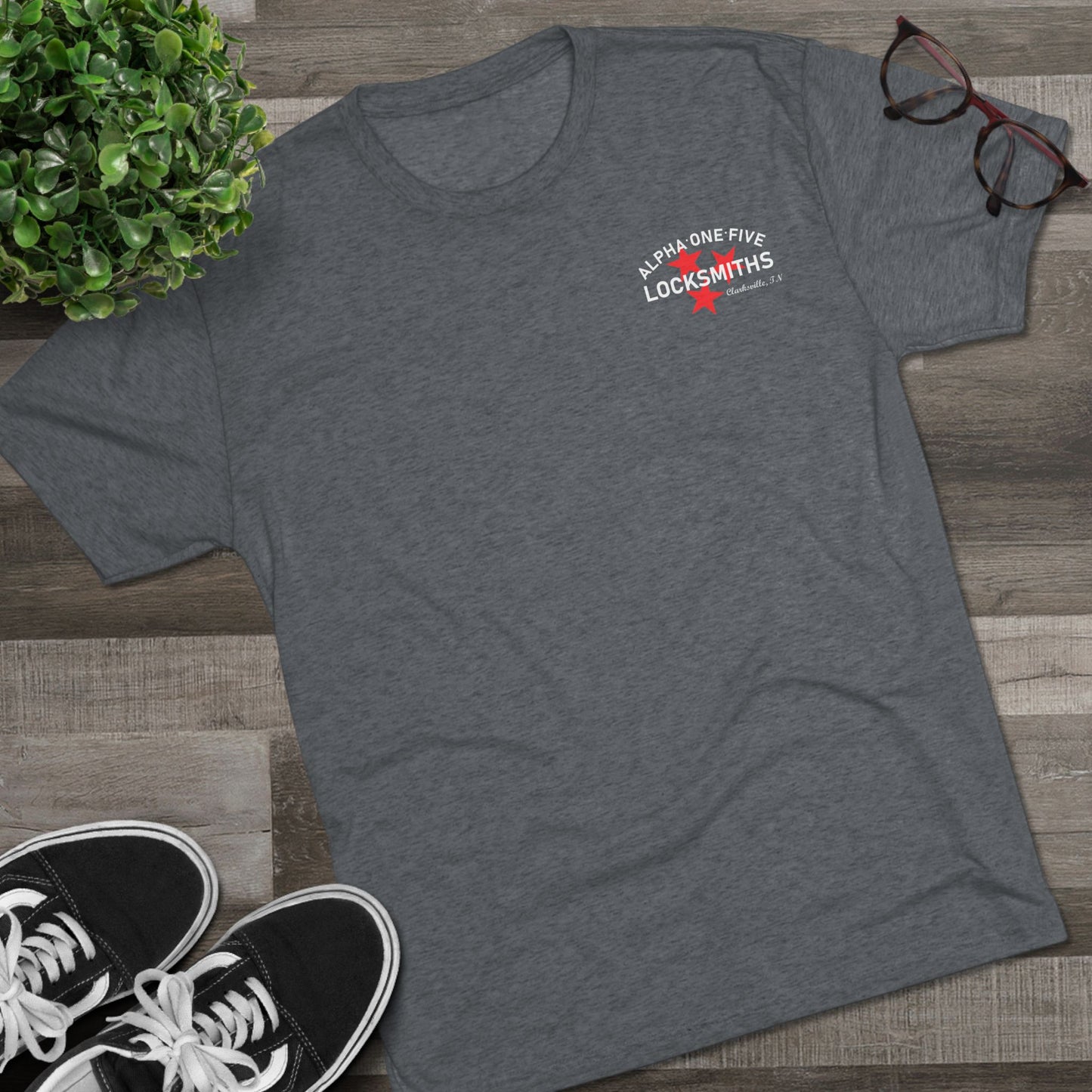 A15 Locksmith Unisex Tri-Blend Crew Tee- White