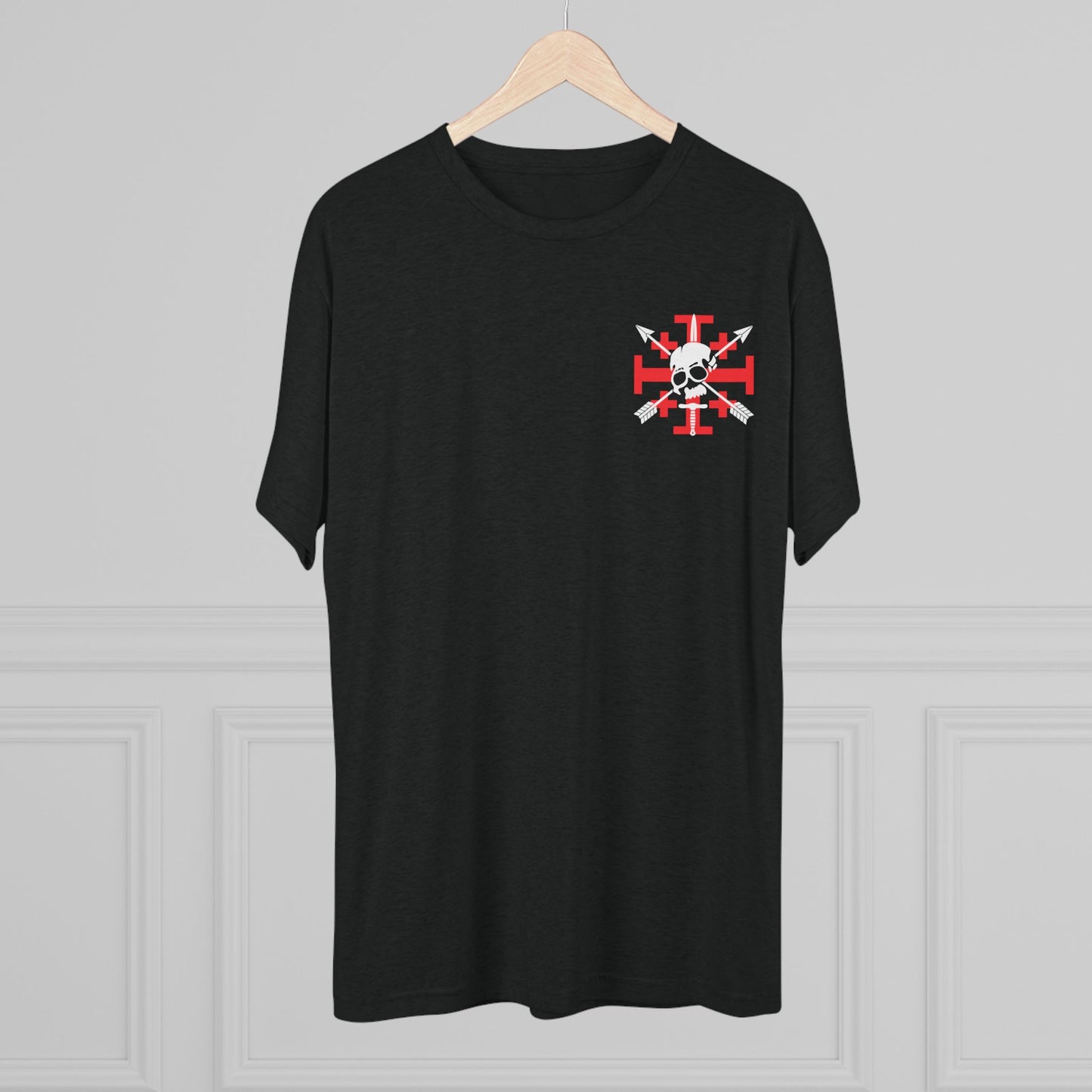 Crusaders Cross- White Logo Tri Blend
