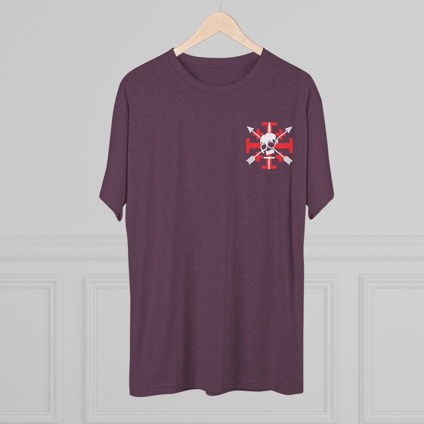 Crusaders Cross- White Logo Tri Blend