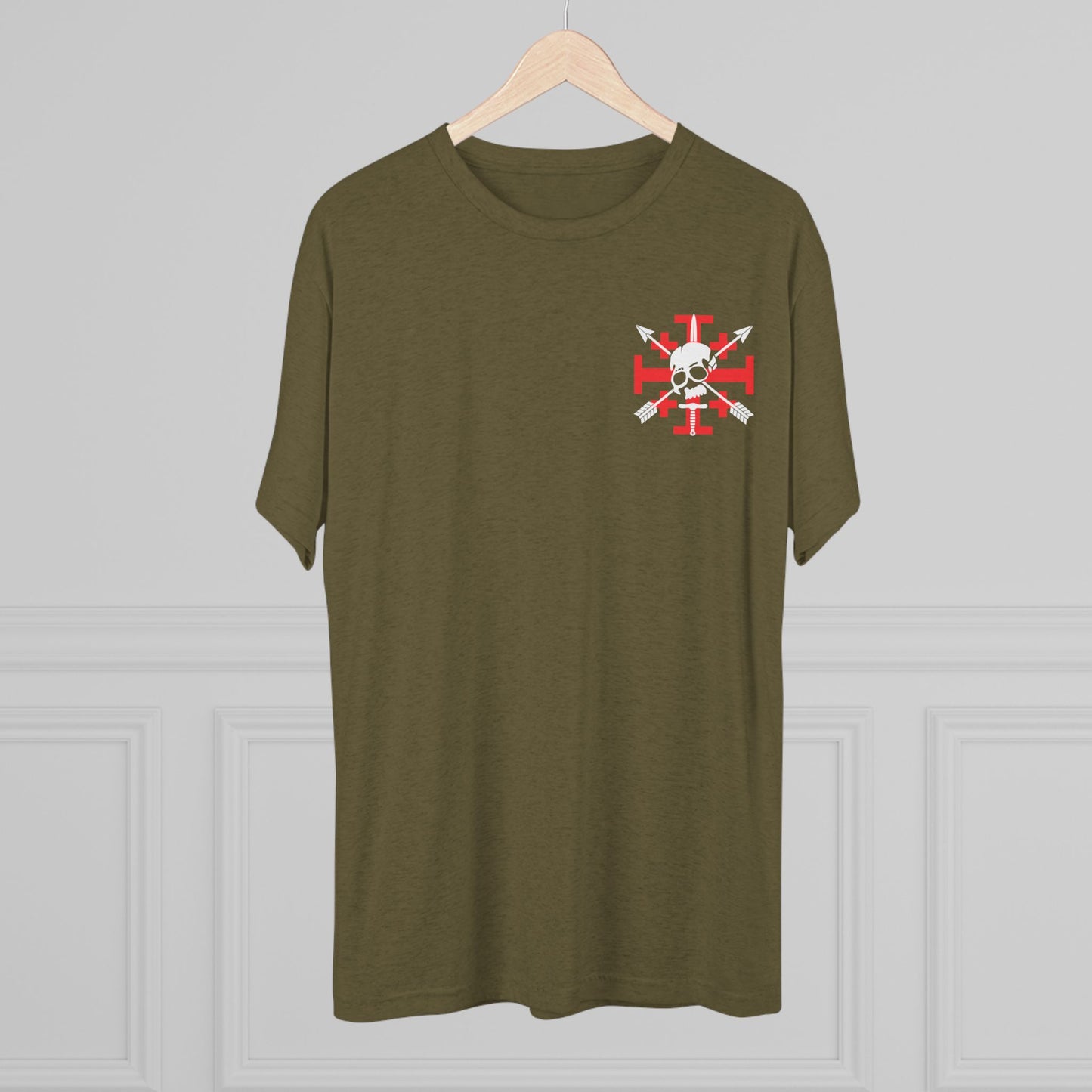 Crusaders Cross- White Logo Tri Blend