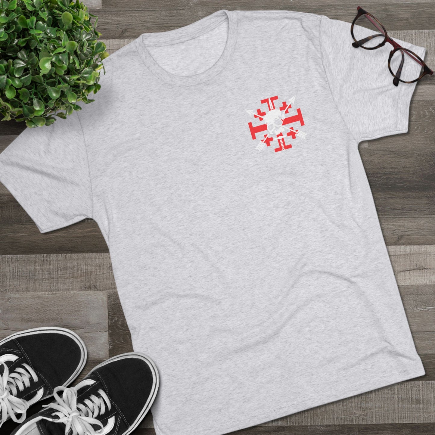 Crusaders Cross- White Logo Tri Blend