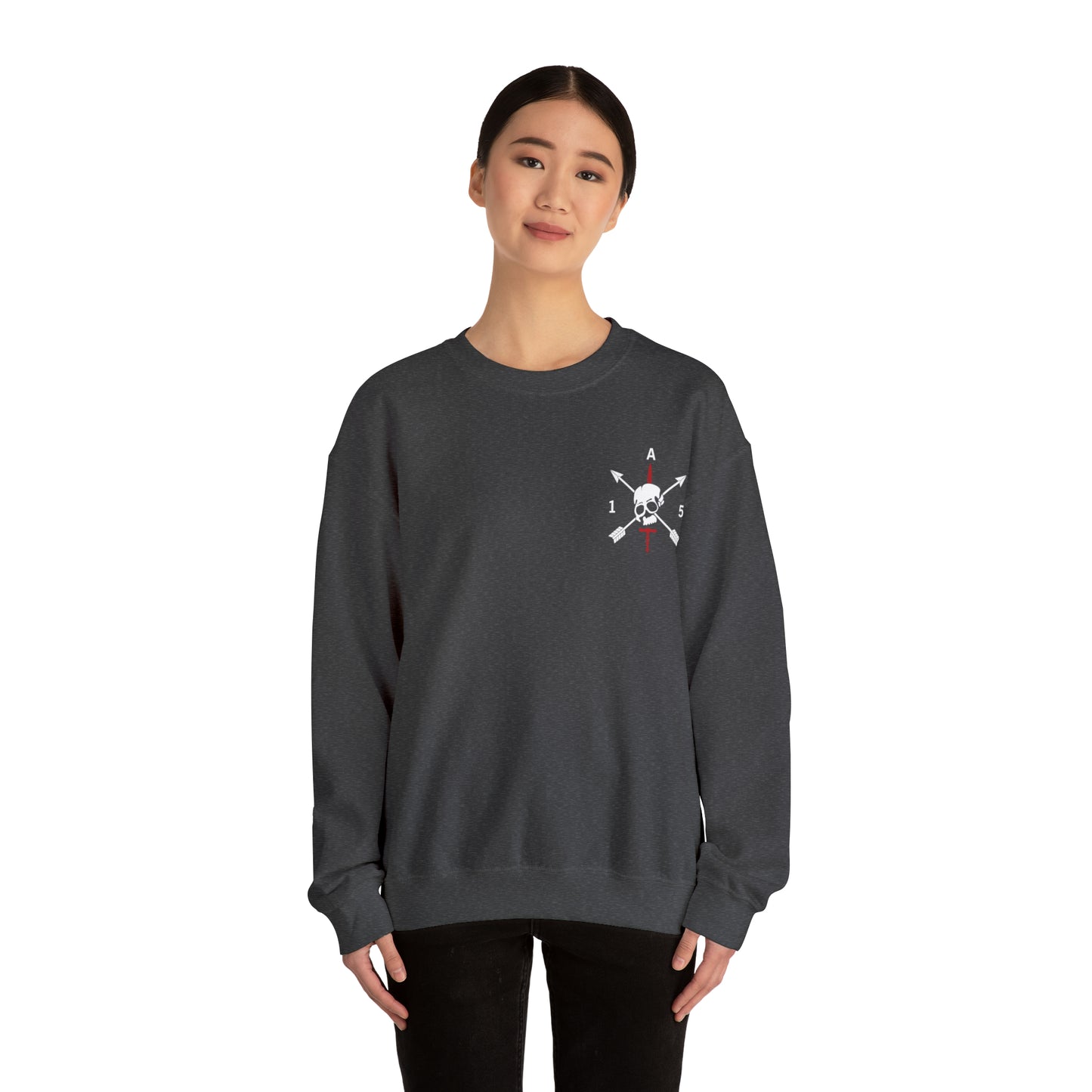 White and Red/ Front and Back- Crewneck Sweatshirt