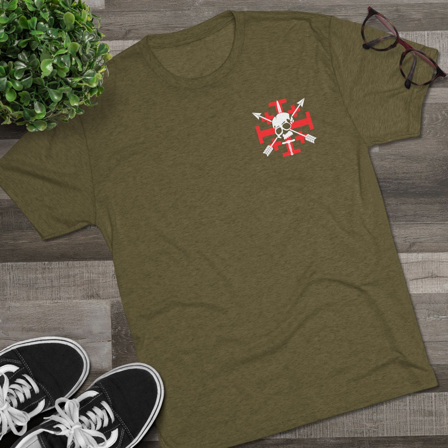 Crusaders Cross- White Logo Tri Blend