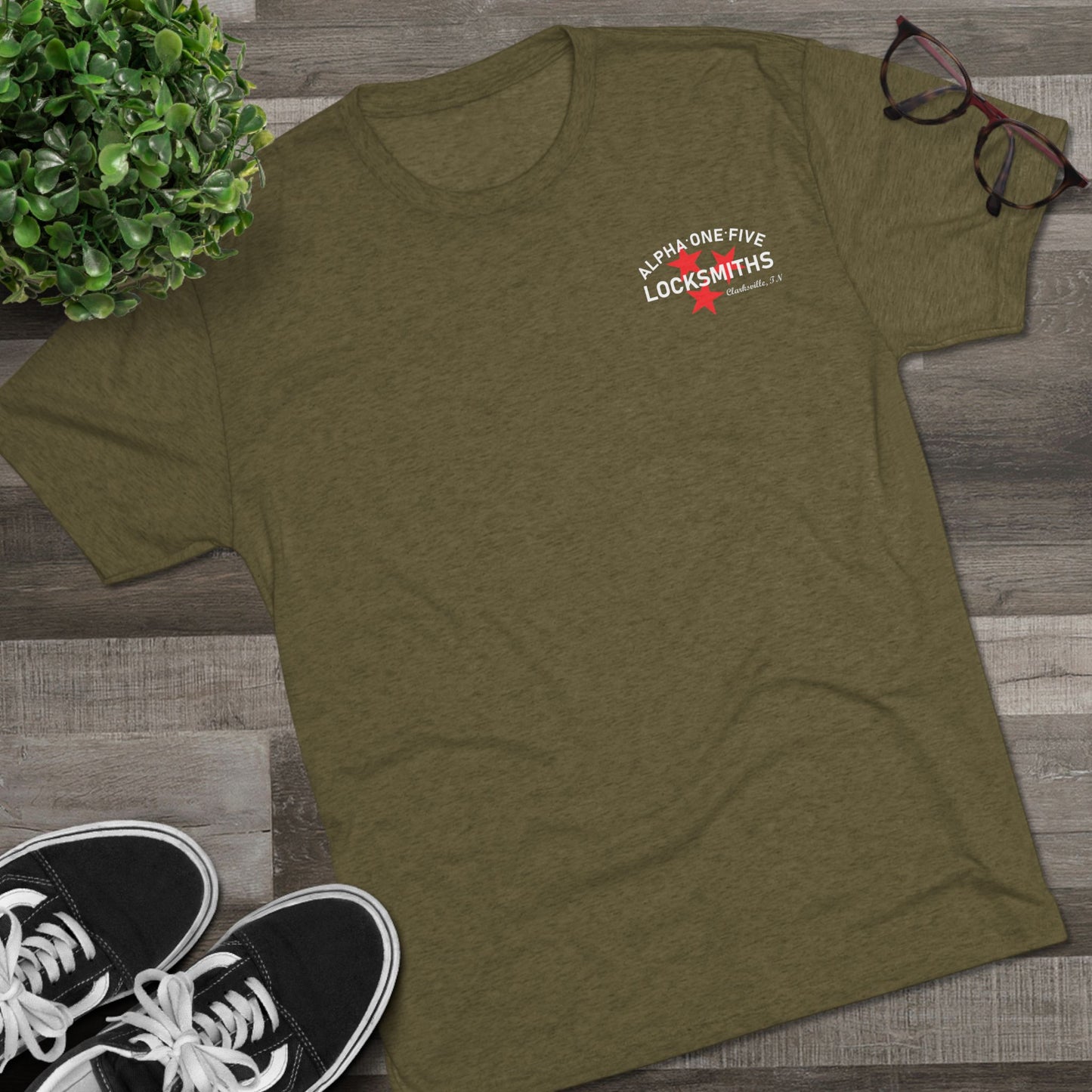 A15 Locksmith Unisex Tri-Blend Crew Tee- White