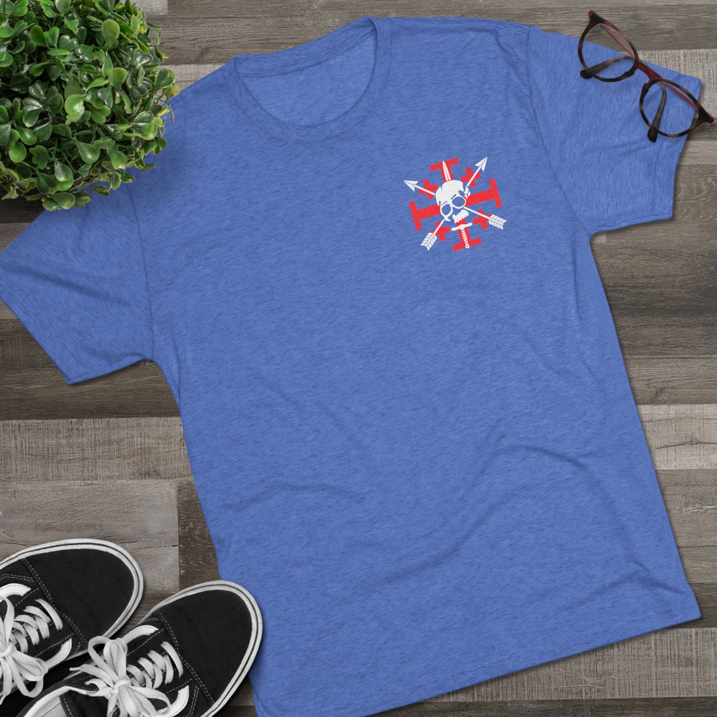 Crusaders Cross- White Logo Tri Blend