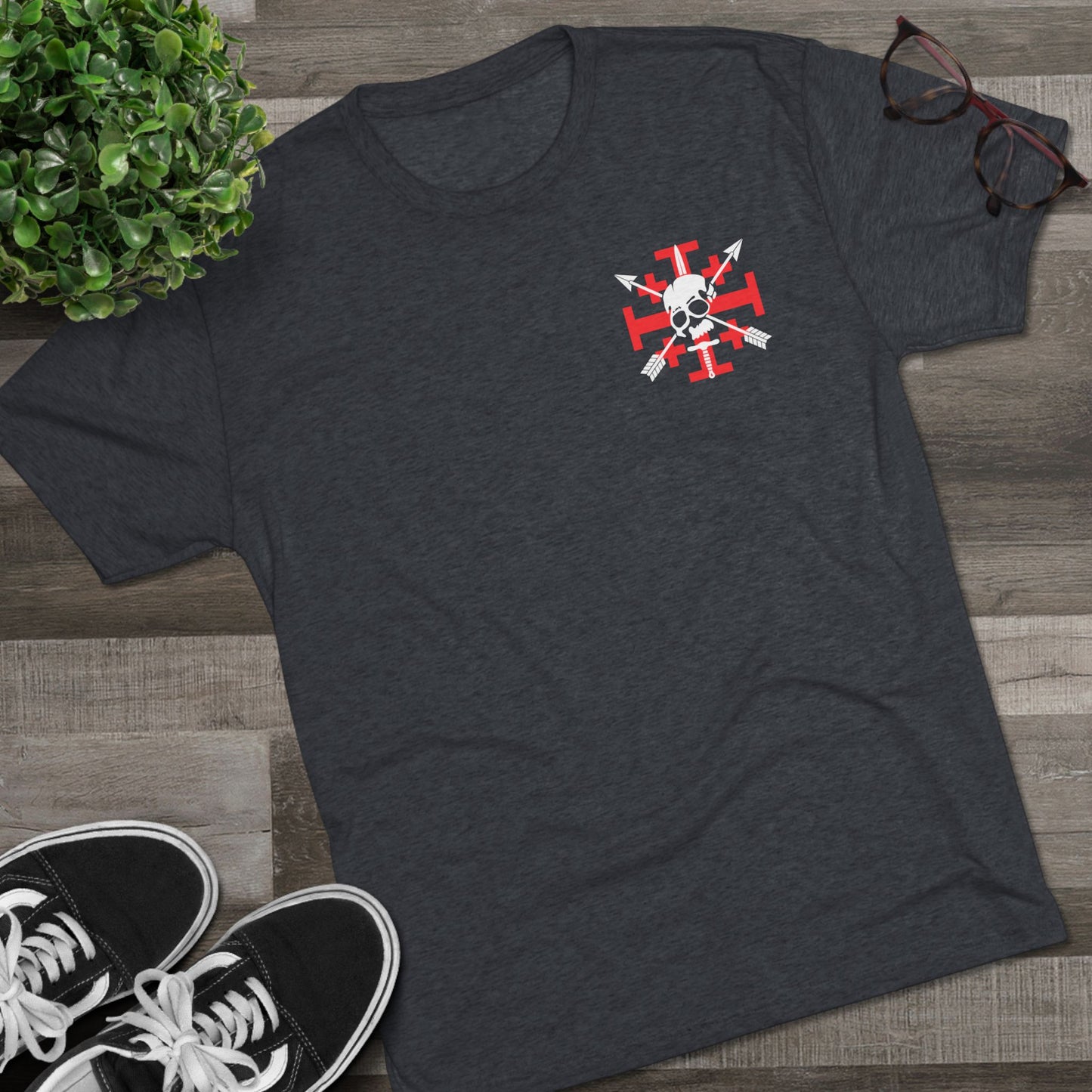 Crusaders Cross- White Logo Tri Blend