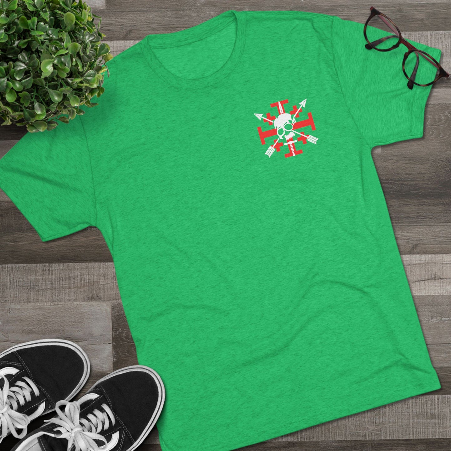 Crusaders Cross- White Logo Tri Blend